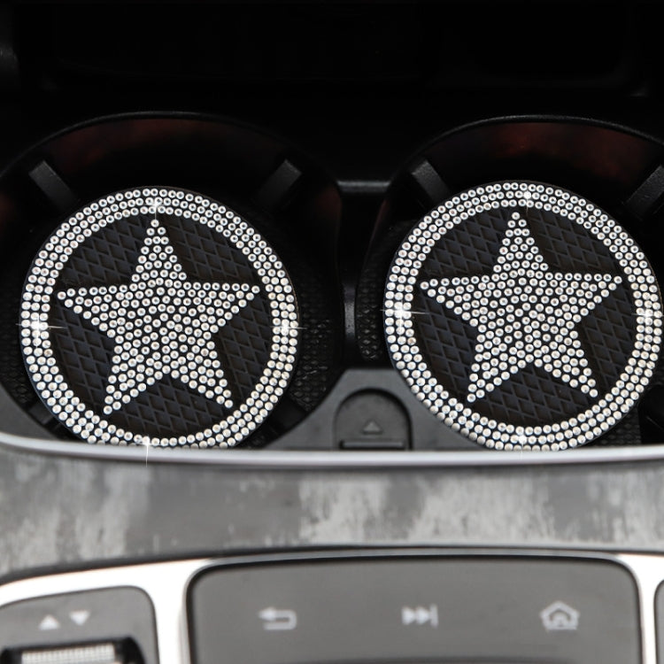 Five-pointed Star Diamond-encrusted Car Non-slip Decorative Water Coaster(AB Color) by buy2fix