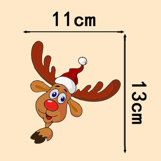 Santa Claus Elk Car Window Decorative Stickers Car Side Window Bumper Decal, Model: B Model 13 x 11cm by buy2fix
