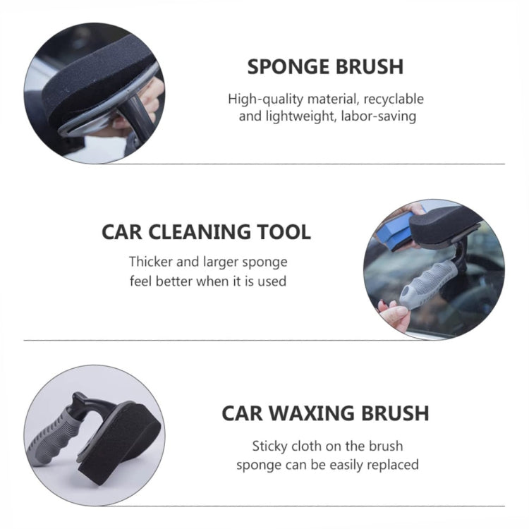 Durable Car Tire Waxing Curved Sponge Brush(Sponge+Handle) - Polishing Machine & Accessories by buy2fix | Online Shopping UK | buy2fix