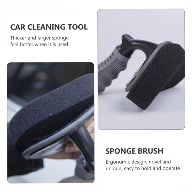 Durable Car Tire Waxing Curved Sponge Brush(Sponge+Handle) - Polishing Machine & Accessories by buy2fix | Online Shopping UK | buy2fix