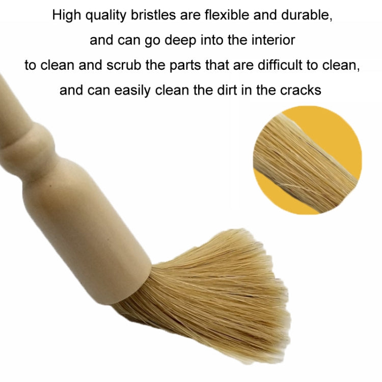 Car Interior Round Wooden Handle Air Vent Cleaning Brush(Wood Color) - Car washing supplies by buy2fix | Online Shopping UK | buy2fix