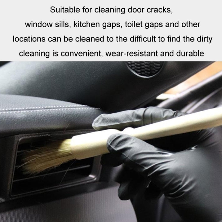 Car Interior Round Wooden Handle Air Vent Cleaning Brush(Wood Color) - Car washing supplies by buy2fix | Online Shopping UK | buy2fix
