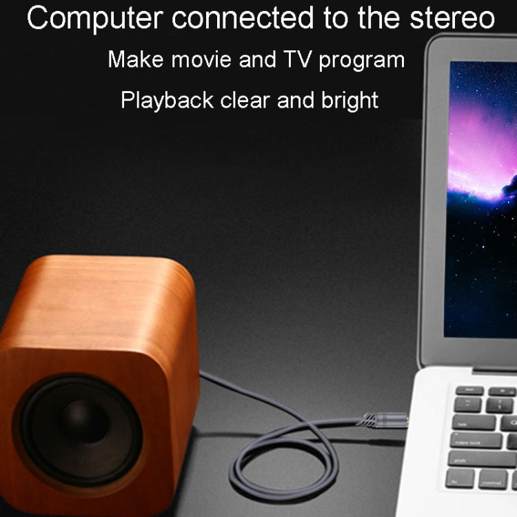 JINGHUA A240 3.5mm Male To Male Audio Cable Cell Phone Car Stereo Microphone Connection Wire, Size: 1.5m(Gray) by JINGHUA