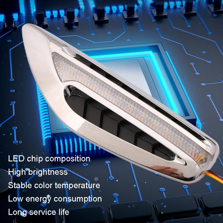 2pcs Car Fender Blade Dynamic Side Marker Lights 12V LED High Bright Daytime Running Lights(White) - Running Lights by buy2fix | Online Shopping UK | buy2fix