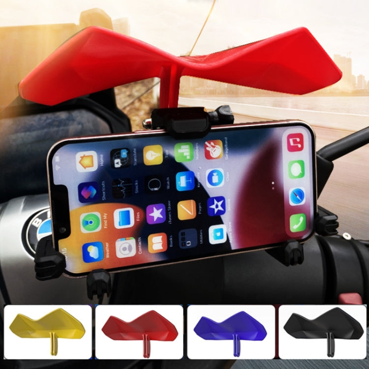 Motorcycle Mobile Phone Holder Sun & Rain Protection Expanded Deflector Wing, Color: Red by buy2fix