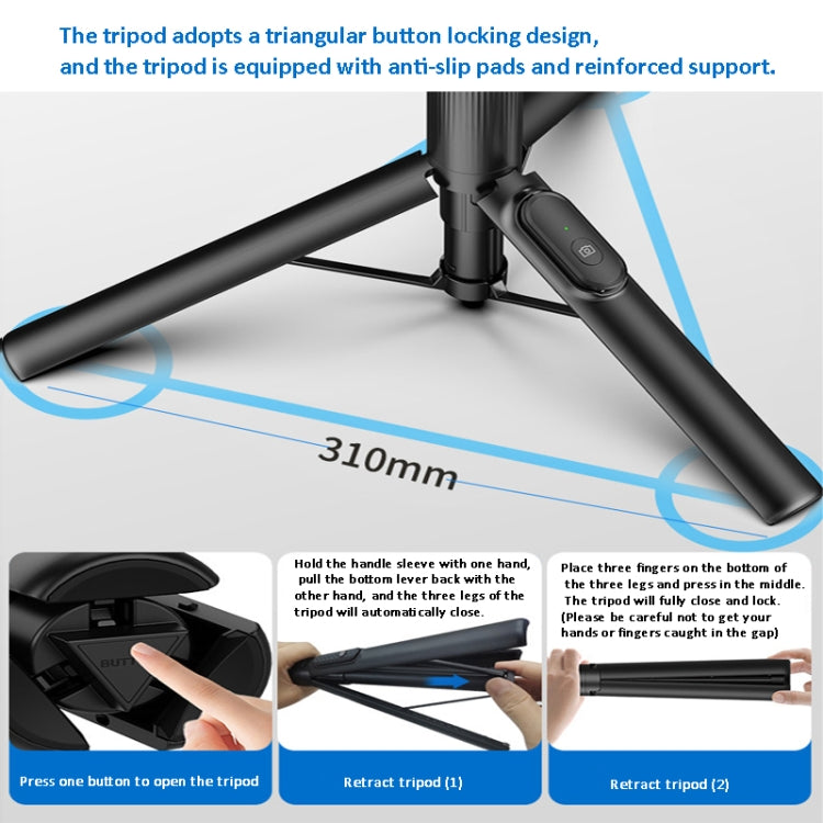 1.5m Magnetic Phone Extendable Selfie Stick Tripod with Wireless Remote ws-22001- 4 - Selfie Sticks by buy2fix | Online Shopping UK | buy2fix