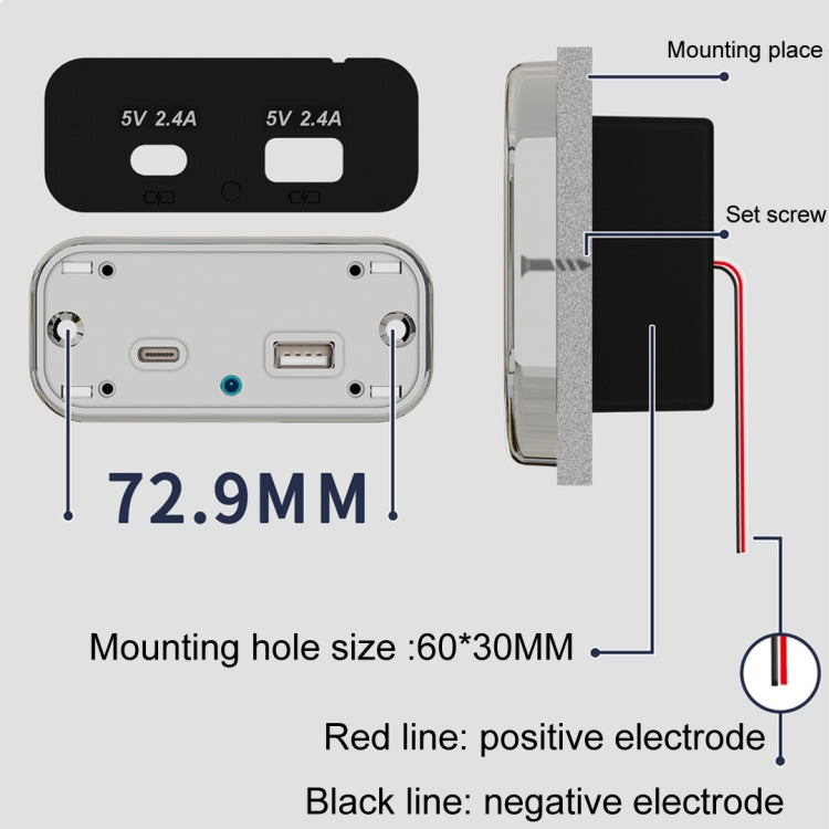 USB Dual-port Multi-function Fast Charging Car Modification Charger(UCC-316A AC4.8A) - DIY Modified Charger by buy2fix | Online Shopping UK | buy2fix