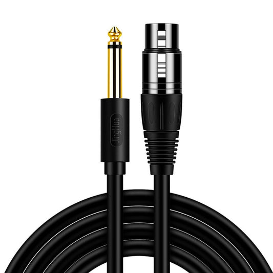 JINGHUA 6.5 Male To Female XLR Audio Cable 6.35 Three Core Balanced Microphone Mixer, Size: 5m(Black) by JINGHUA
