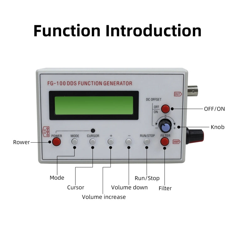 FG-100 1Hz-500kHz DDS Function Signal Generator Frequency Counter(White) - Other Tester Tool by buy2fix | Online Shopping UK | buy2fix