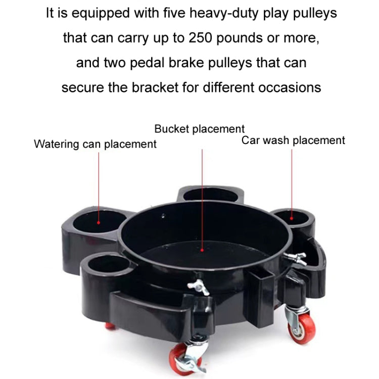 Multifunctional Cleaning Bucket Pulley Base Car Wash Mobile Stool(Black) - Car washing supplies by buy2fix | Online Shopping UK | buy2fix