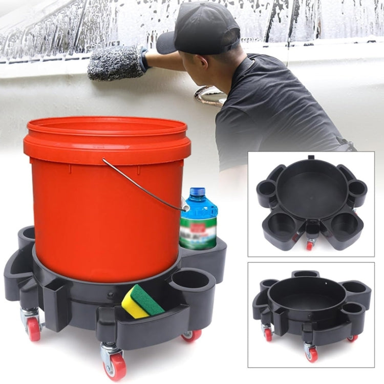 Multifunctional Cleaning Bucket Pulley Base Car Wash Mobile Stool(Black) - Car washing supplies by buy2fix | Online Shopping UK | buy2fix