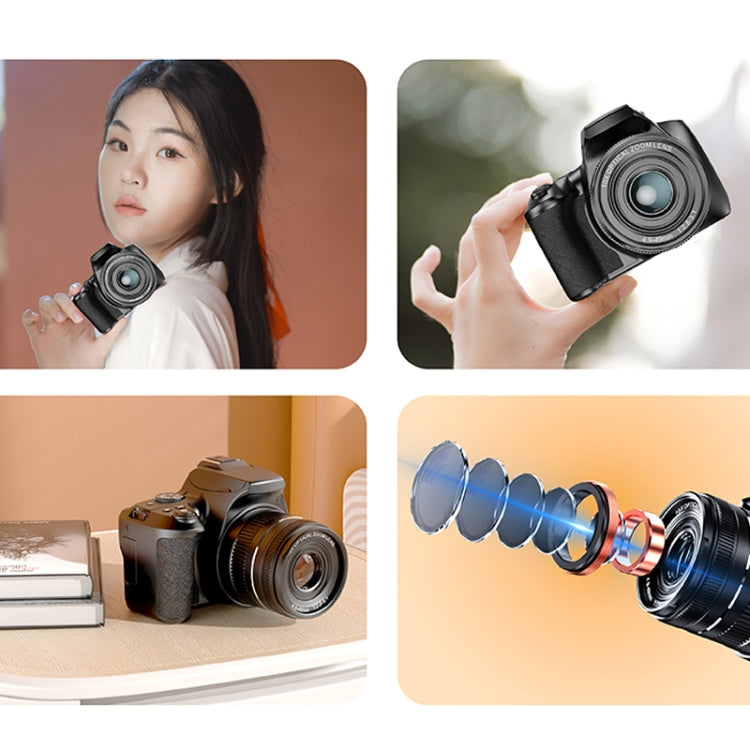 W2 64MP 4K 3 Inch Screen 10X Optical Zoom+4X Digital Zoom Camera(Package One) by buy2fix