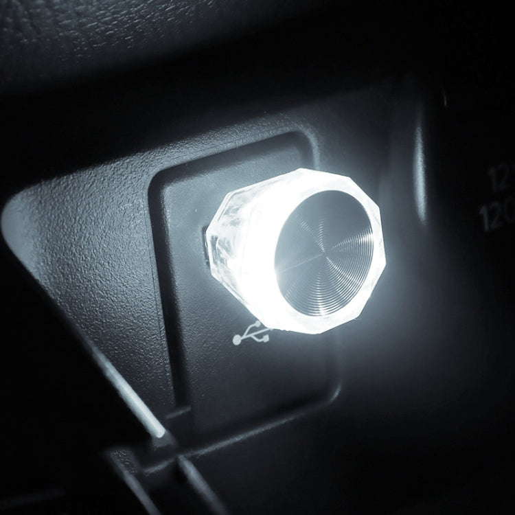 Car Diamond Model USB Ambient Light Charge-Free Plug And Play LED Decorative Lights(White Light) - Atmosphere lights by buy2fix | Online Shopping UK | buy2fix