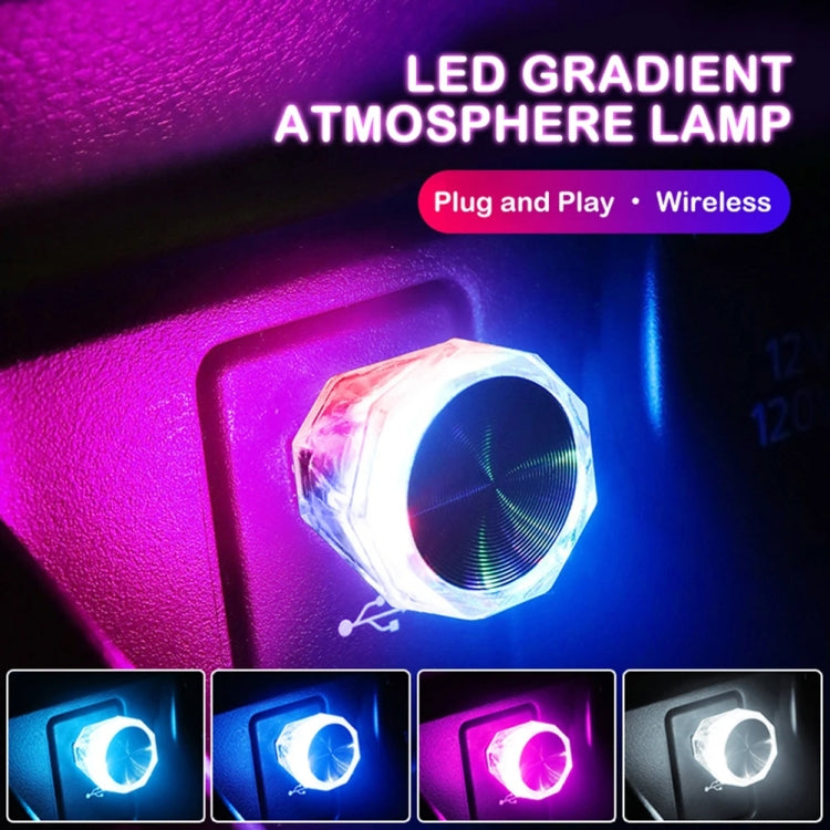 Car Diamond Model USB Ambient Light Charge-Free Plug And Play LED Decorative Lights(White Light) - Atmosphere lights by buy2fix | Online Shopping UK | buy2fix