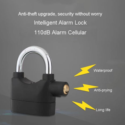 Long Beam Model Outdoor Door Anti-Theft Alarm Lock Waterproof Anti-Pick Motorcycle Bicycle Padlock by buy2fix