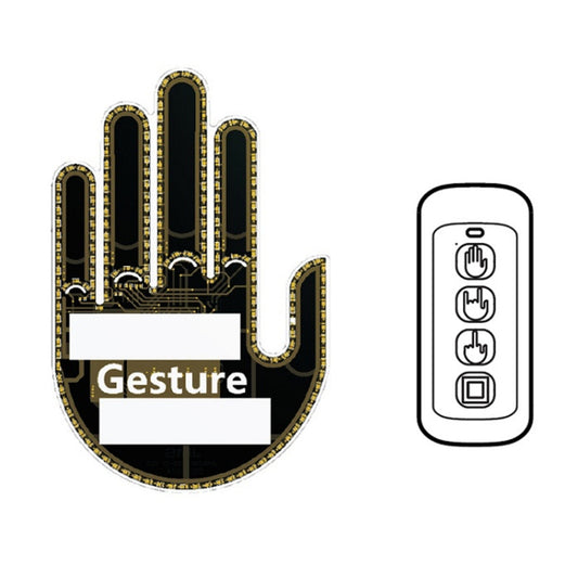 Vehicle-Mounted Multifunctional Warning Anti-Rear Collision Gesture Light(Womens Black) by buy2fix