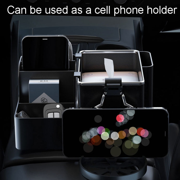 Automotive Cup Holder Tissue Organizer Car Armrest Box Storage Shelf(Black) by buy2fix