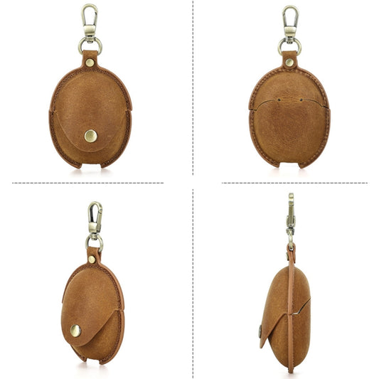 For Huawei FreeBuds 5 CONTACTS FAMILY CF1170 Cowhide Anti-Fall Bluetooth Earphone Protective Case(Brown) by CONTACTS FAMILY