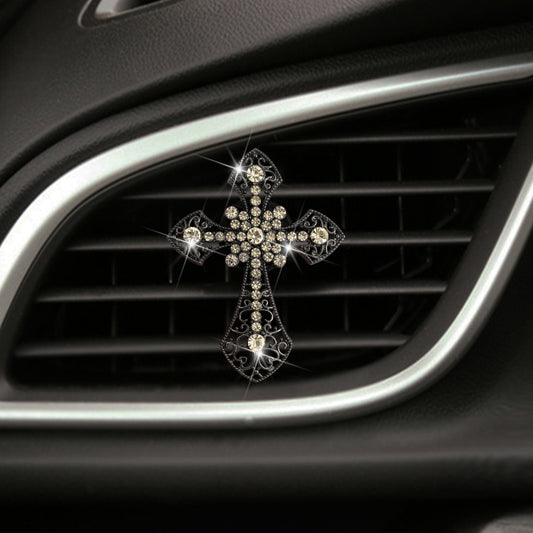 Metal Cross Car Air Outlet Decorative Aromatherapy Clip(Black) by buy2fix