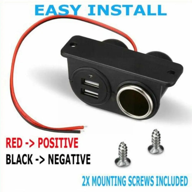 Car Charger Dual USB 3.1A/3100mA Modified With Cigarette Lighter(Bag+Screw) - DIY Modified Charger by buy2fix | Online Shopping UK | buy2fix