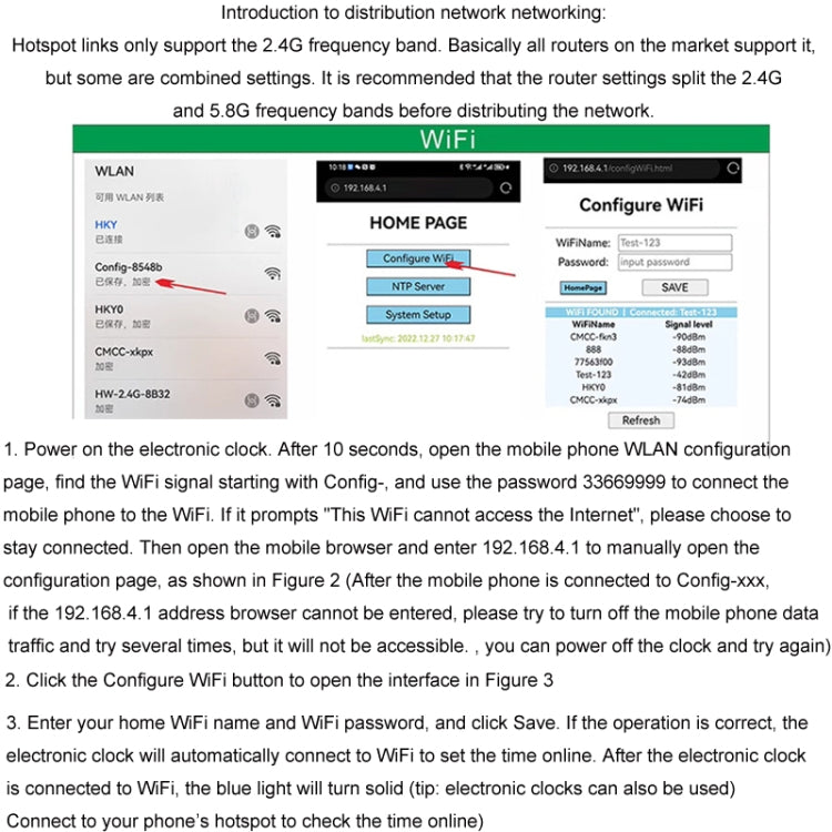 5V/12V WIFI Network Automatic Time Synchronization Digital Electronic Clock Module, Color: Blue - Clocks & Car Meters by buy2fix | Online Shopping UK | buy2fix