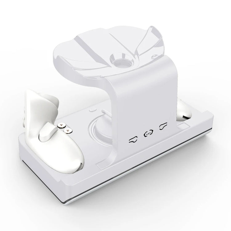 For Meta Quest 3 Headset Charging Base with Dazzle Lights VR Grip Charging Stand(White) - VR Accessories by buy2fix | Online Shopping UK | buy2fix