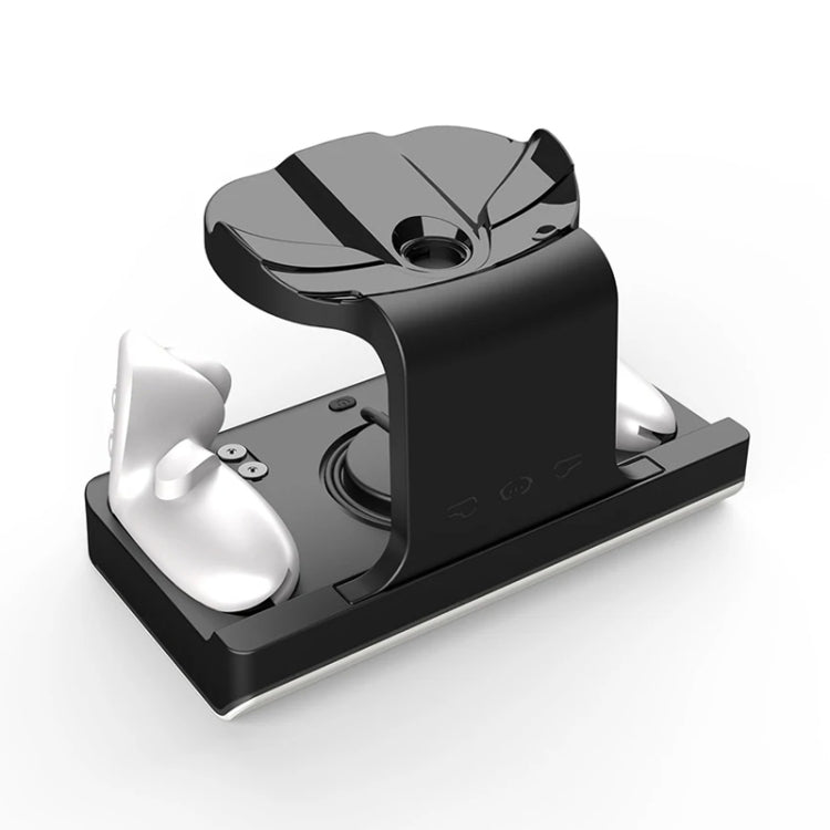 For Meta Quest 3 Headset Charging Base with Dazzle Lights VR Grip Charging Stand(Black) - VR Accessories by buy2fix | Online Shopping UK | buy2fix