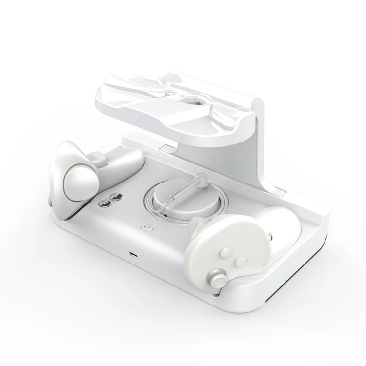 For Meta Quest 3 Headset Charging Base with Dazzle Lights VR Grip Charging Stand(White) - VR Accessories by buy2fix | Online Shopping UK | buy2fix