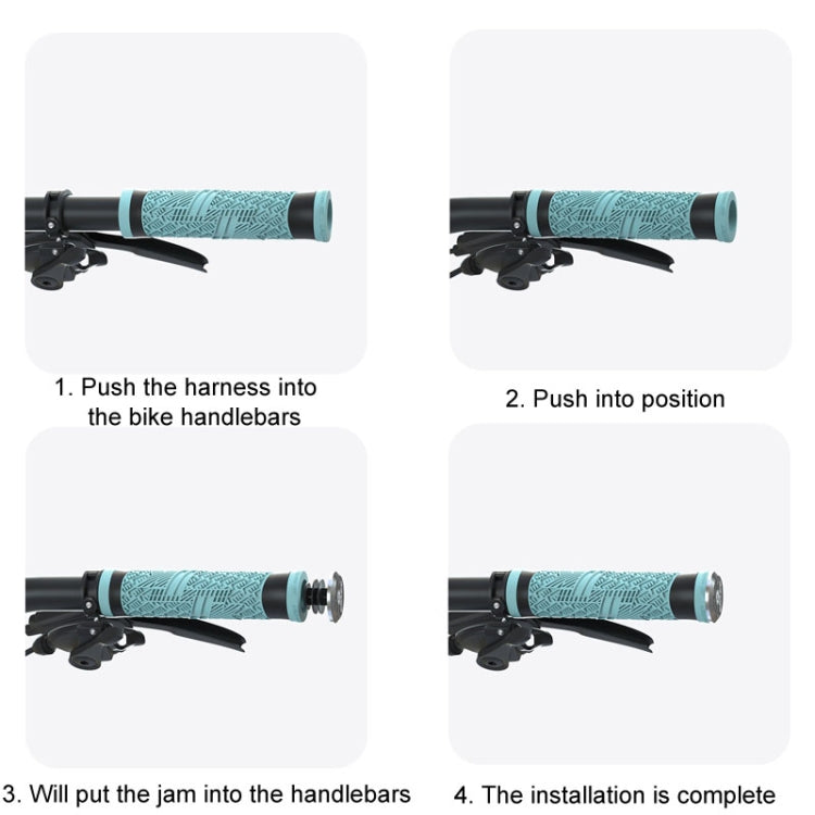 ENLEE E-235151 1pair Silicone Bicycle Covers Mountain Bike Cycling Grips With Handlebar Blocking(Light Green) by ENLEE