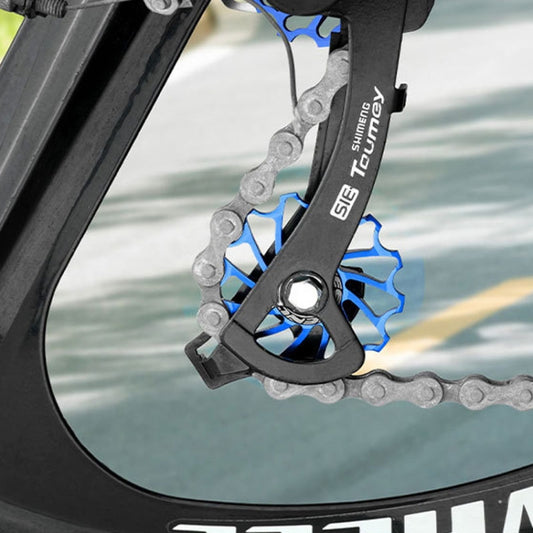 ENLEE Mountain Bicycle Rear Derailleur Guide Wheel Ceramic Bearing Tension Pulley, Size: 11T(Red) by ENLEE