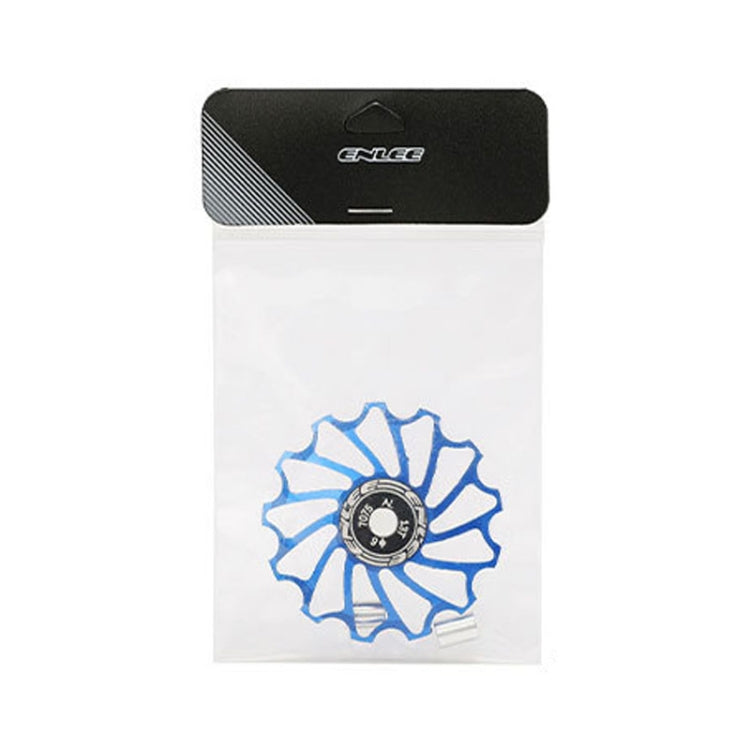 ENLEE Mountain Bicycle Rear Derailleur Guide Wheel Ceramic Bearing Tension Pulley, Size: 11T(Blue) by ENLEE
