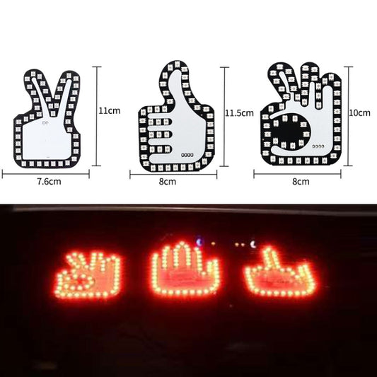Car Interactive Finger Light Multi-function Warning Anti-rear Collision Light(Thumbs Up) by buy2fix