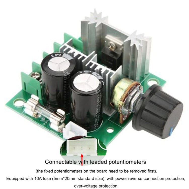 12V-40V 10A DC Motor Speed Controller PWM Stepless Speed Switch, Style: Without Stand - Power Module by buy2fix | Online Shopping UK | buy2fix