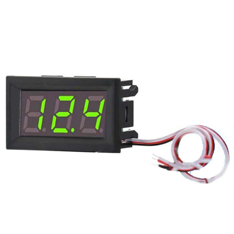 0V-30V 3 Wire DC Voltmeter Terminal 0.56 Inch LED Digital Voltmeter Accessories Reverse Connection Protection, Color: Green - Current & Voltage Tester by buy2fix | Online Shopping UK | buy2fix