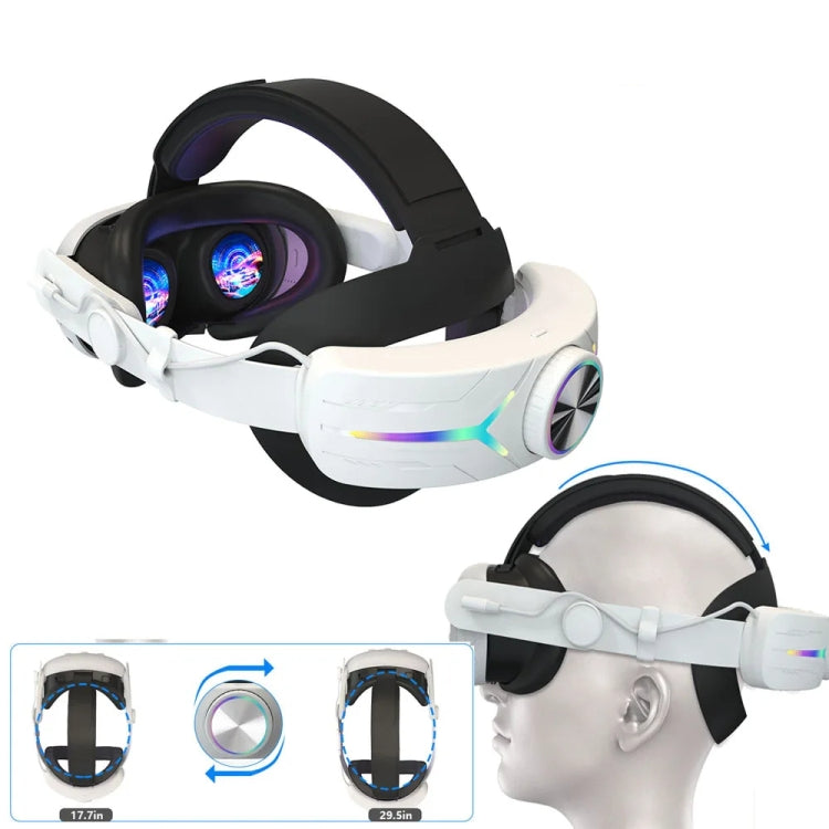 For Meta Quest 3 USB Rechargeable RGB Lighting Effect Adjustable Foldable Headset(Elite) - VR Accessories by buy2fix | Online Shopping UK | buy2fix