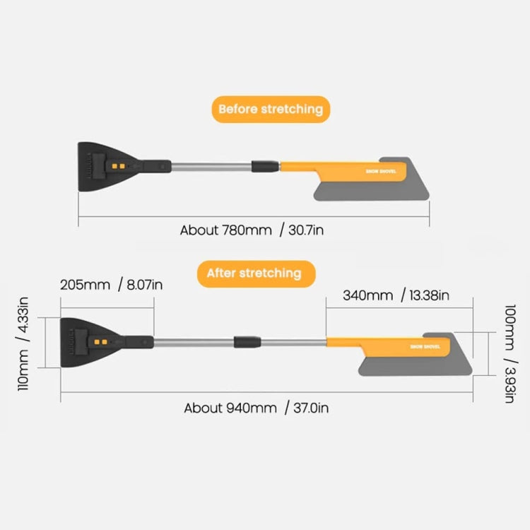 Car Multifunctional Telescopic Snow Shovel Glass Defrost De-icing Brush Winter Cleaning Tools, Spec: Ordinary - Ice Scraper by buy2fix | Online Shopping UK | buy2fix