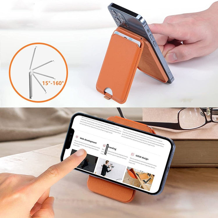 Portable Phone MagSafe Wallet Card Holder With Adjustable Stand(Blue) by buy2fix