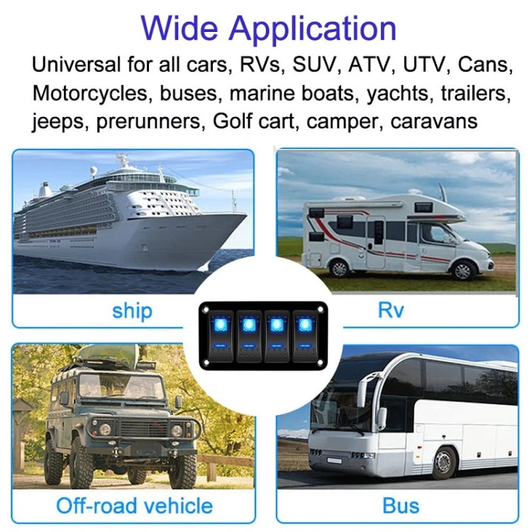 Road Aluminum Rocker Switch Panel Housing Bracket for Narva Type Boats Automotive Switch Parts, Specification: 4 Holes by buy2fix