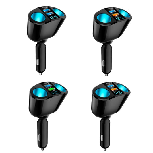 Dual USB Type-C Real-time Digital Display Cigarette Lighter Expansion Car Charger, Model: PD+QC3.0+2.4A Dual A+C by buy2fix
