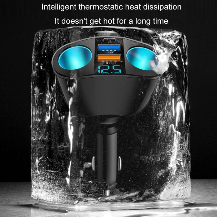 Dual USB Type-C Real-time Digital Display Cigarette Lighter Expansion Car Charger, Model: 66W Dual A+C - Car Charger by buy2fix | Online Shopping UK | buy2fix