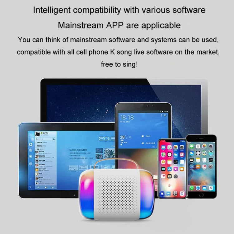 Y5 1 Microphone Portable Bluetooth Speaker Home And Outdoor Wireless Karaoke Audio(White) by buy2fix