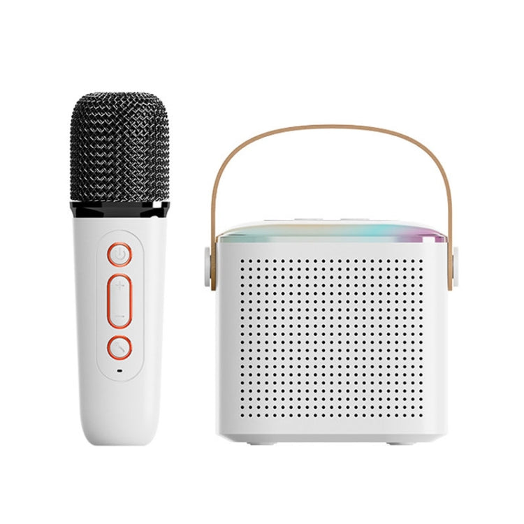 Home Portable Bluetooth Speaker Small Outdoor Karaoke Audio, Color: Y1 White(Monocular wheat) - Microphone by buy2fix | Online Shopping UK | buy2fix