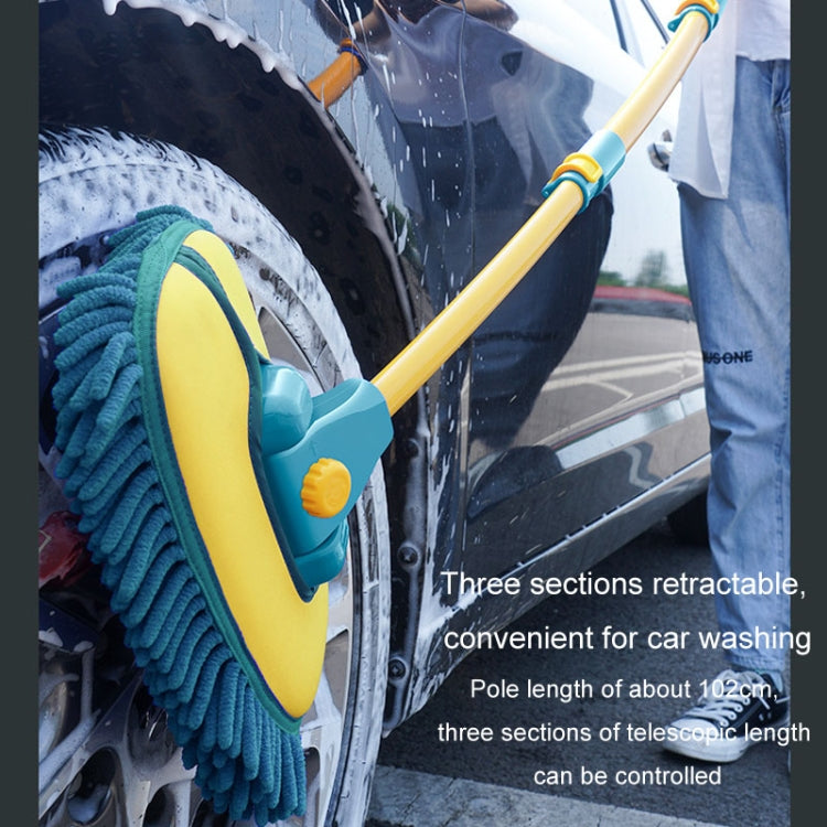 Curved Rod Car Wash Mop Retractable Cleaning Tool No Harm Car Special Soft Brush(Lake Green) - Car washing supplies by buy2fix | Online Shopping UK | buy2fix