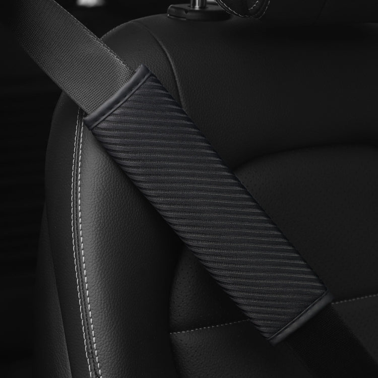 3D Striped Mesh Car Seat Belt Cover Shoulder Pads(Black) - Seat Belts & Padding by buy2fix | Online Shopping UK | buy2fix