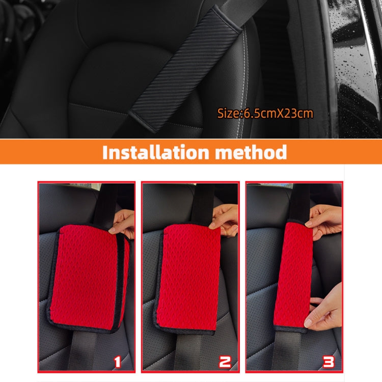 3D Striped Mesh Car Seat Belt Cover Shoulder Pads(Black) - Seat Belts & Padding by buy2fix | Online Shopping UK | buy2fix