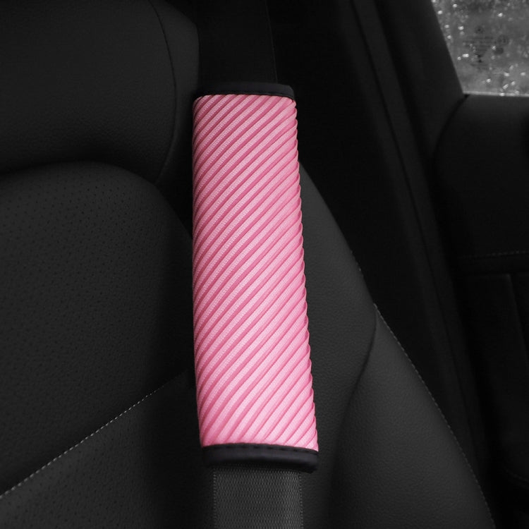 3D Striped Mesh Car Seat Belt Cover Shoulder Pads(Pink) - Seat Belts & Padding by buy2fix | Online Shopping UK | buy2fix