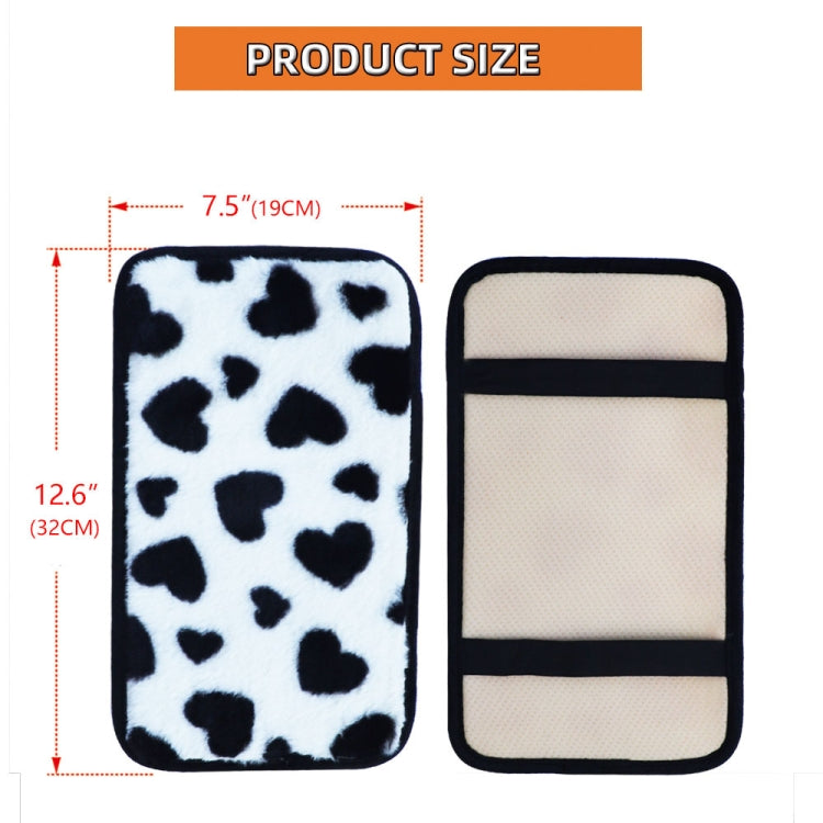 Plush Heart Pattern Car Center Console Cover Mat 32x19cm(Black) by buy2fix