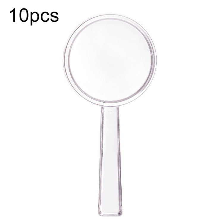 40mm 10pcs 3X Magnifying Glass Plastic Transparent Integrated Handheld HD Children Toy Magnifier - Hand Held Style by buy2fix | Online Shopping UK | buy2fix