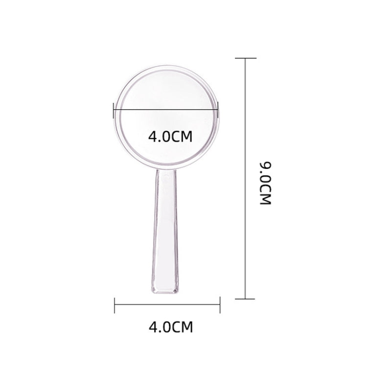 40mm 10pcs 3X Magnifying Glass Plastic Transparent Integrated Handheld HD Children Toy Magnifier - Hand Held Style by buy2fix | Online Shopping UK | buy2fix