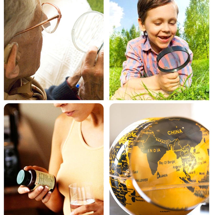 28mm 10pcs 3X Magnifying Glass Plastic Transparent Integrated Handheld HD Children Toy Magnifier by buy2fix